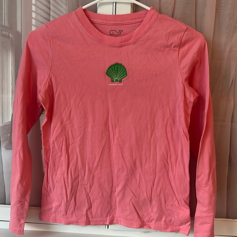 Salmon/Coral Vineyard Vines Long Sleeve T-Shirt